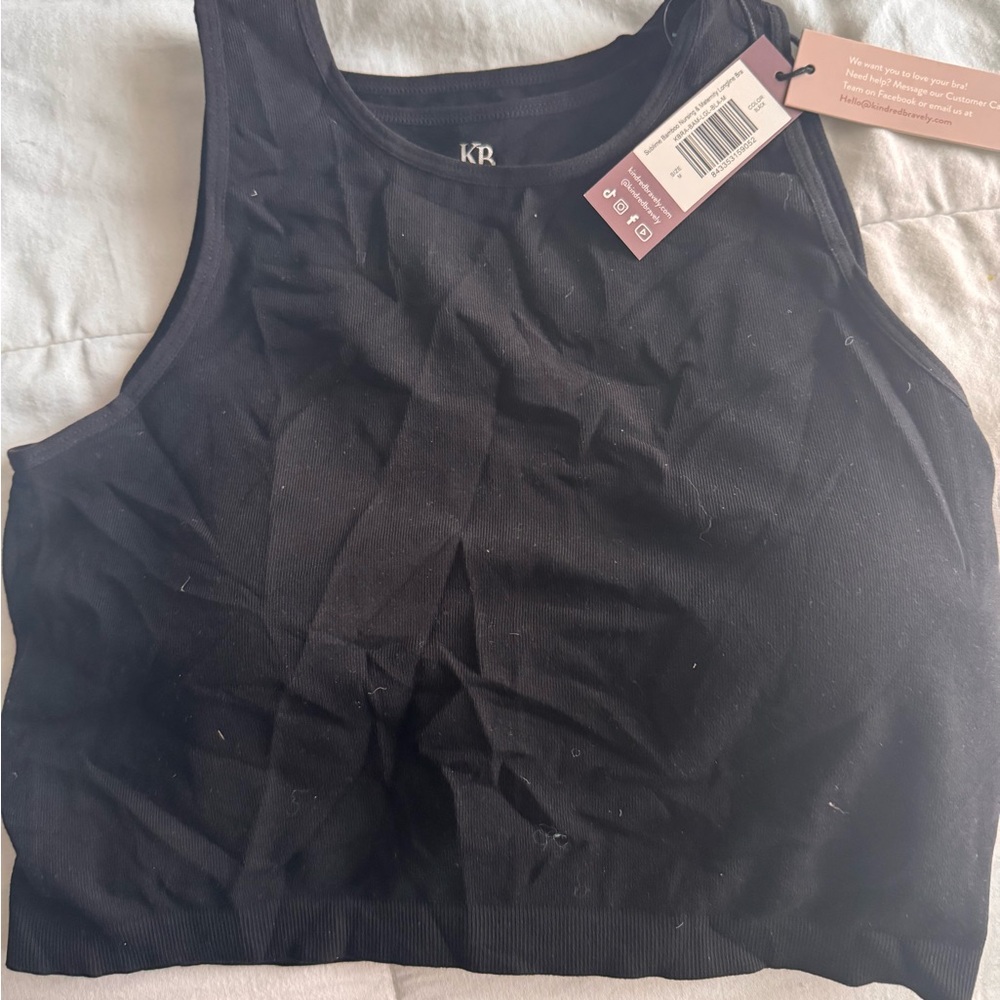 Kindred Bravely Black nursing Crop Top